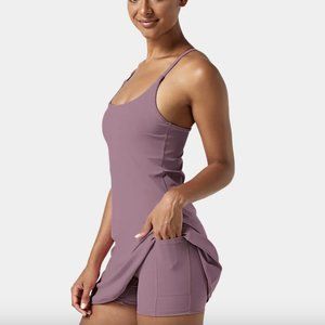 NWT HALARA Everyday Exercise Dress Workout Dress in Lilac Chocolate Mauve